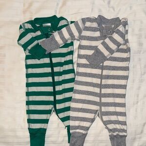 Set of Two Striped Hanna Andersson Sleepers